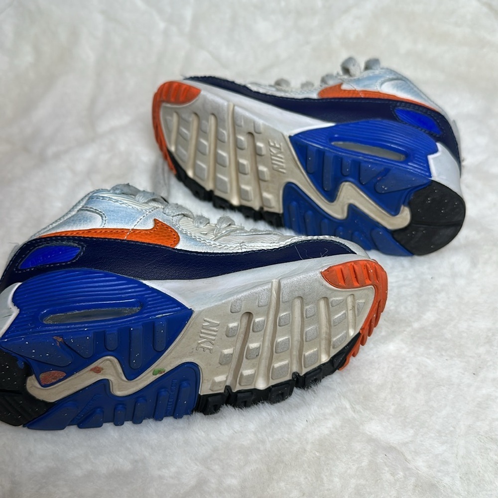 Nike toddler size 9 Air Max 90 Leather TD 'White Midnight Navy' - Picture 6 of 6